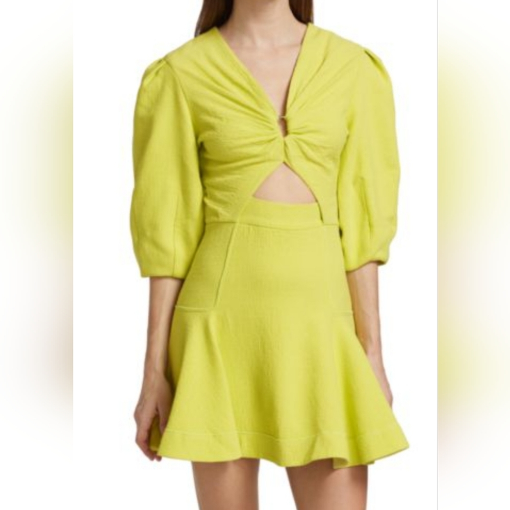 NWT Jonathan Simkhai Kayleigh Ripple Crepe Mini Dress